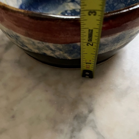 Lovely  mid century marbleized pottery bowl - Picture 2 of 5